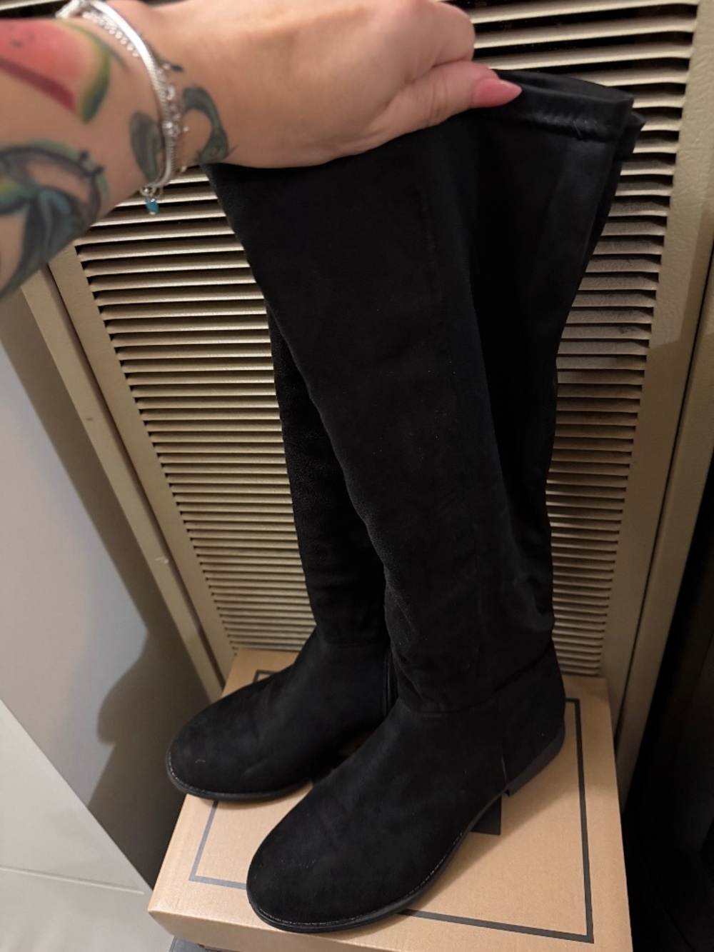 Knee high flat boots